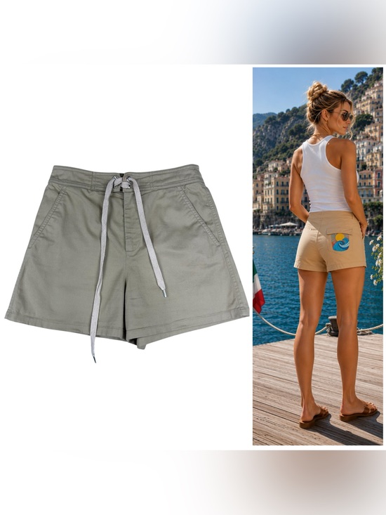 RED Valentino Pants - Red Valentino Garavani Embroidered Patch Khaki Shorts Size US 4 Preppy Resort